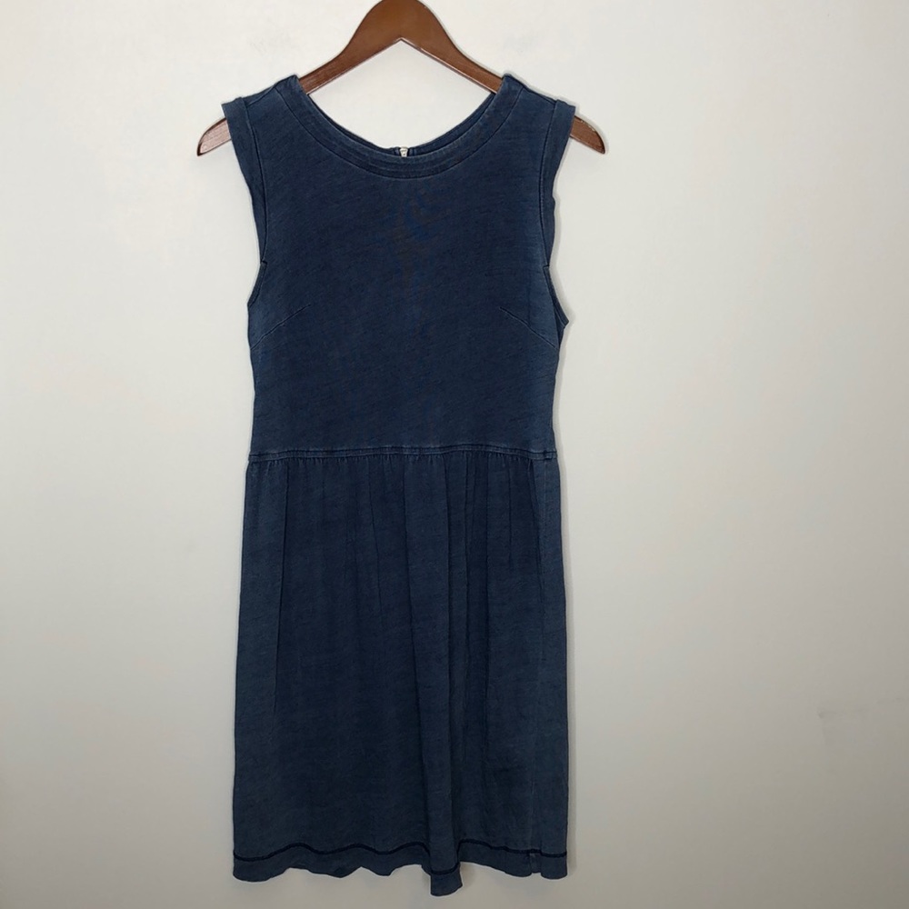 Loft Casual Tank Dress Exposed Zipper Blue Size 6P